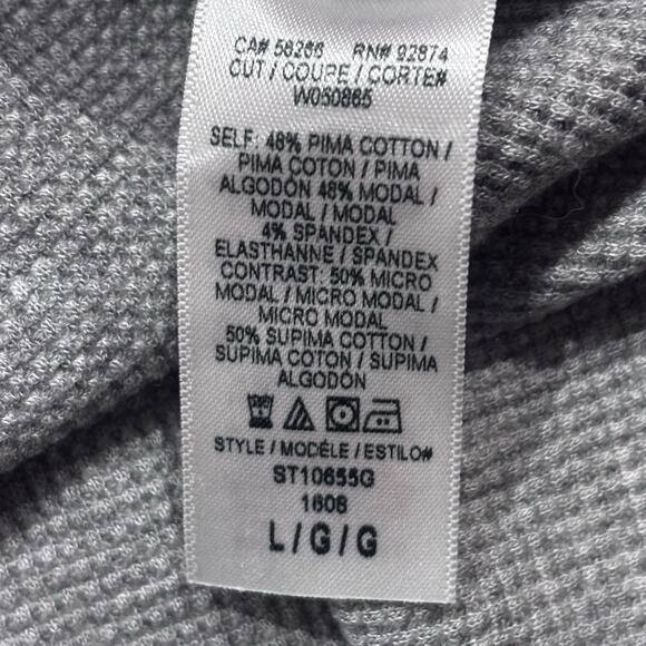 NWT SPLENDID Long Sleeve Cowl Neck Thermal Top Shirt Light Gray Large** - Picture 6 of 7